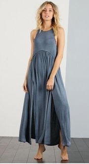 POL Clothing Look into the Sun M-Slit Maxi Dress Stonewash Sleeveless Lace sz. M