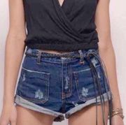 TOBI HIGH WAISTED DENIM SHORTS