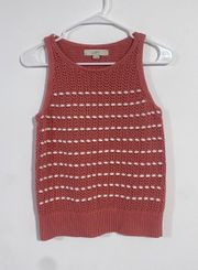 Coral Knit Sweater Tank Top