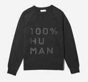 Everlane Sweatshirt Womens S Black The 100% Human Typography Unisex Cotton