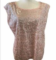 One clothing Pink Silver sequins tank top Sz S
