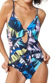 Red Carter Keyhole Maillot One Piece Swimsuit Medium NWT MSRP $154