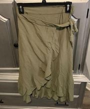 Petal‎ and Pup flowy green wrap maxi skirt size 4