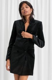 Black Velvet Blazer Mini Dress