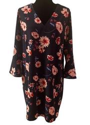 Mudpie Navy Blue Floral Midi Dress