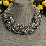 Bebe multi chain chunky braided necklace