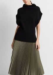 Club Monaco Merino black wool blend mock neck sweater pullover vest size Medium