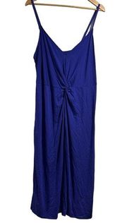 Ava & Viv dress blue knot front summer spaghetti straps adjustable NEW side slit