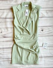 ASOS Sleeveless Blazer Dress with Twist Front in Sage Green Size 0 NWT