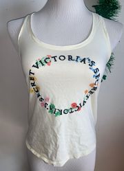 Victoria’s Secret Floral Black Glitter Tank Top