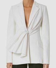 Carolina Herrara White Drape Side Two Button Blazer Jacket