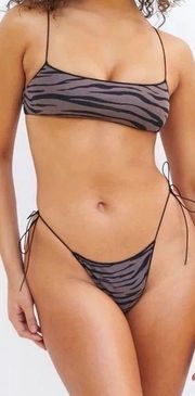 TROPIC OF C the C bikini in zebra driftwood Brown Black Cheeky String Bikini S/M