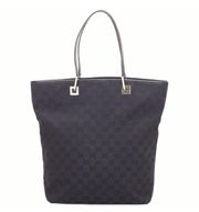 GG Vintage Black Canvas & Leather Tote