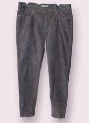 Garnet Hill Corduroy Button Fly Pants in Grey - size 14