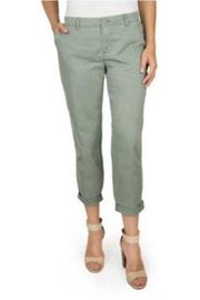 NEW Woolrich Light Sage Green Sunday Chino Flat Front Cropped Pants 6