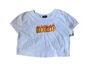 Rue 21 y2k embroidered flame hottie baby crop tee