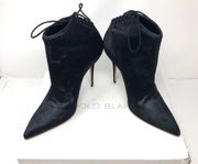 black calf hair pointed booties, size 40, NWOT