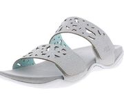 JBU by Jambu Dove Grey Sandals Womens 10 Wildflower Vegan Leather Laser Cut NEW