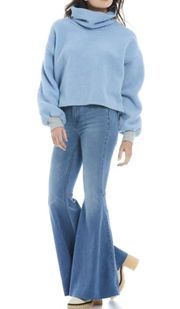 Elk Mountain Pullover Womens Small Blue Oversize Thick Fleece