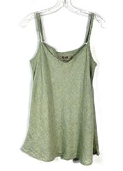 Women’s Light Green I Make A Difference 100% Linen Tank Top Small S Summer