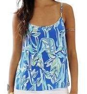 Lilly Pulitzer Blue Crush Tank Size Small 100% Silk