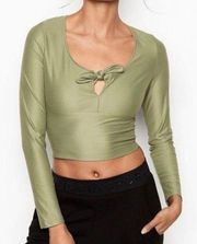 Sz S Fabulous Green Crop Knit Top