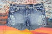 MAURICES jeans shorts embroidered size 9/10