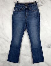 NWT Banana Republic High Waisted Crop Cutoff Bootcut Jeans Stretch Denim Blue 24