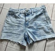 Universal Thread Denim Shorts High Rise Midi Cuffed Bleached Out Womens 2/26 NWT