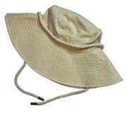 Steve Madden Beige Cotton Fabric Sun Hat One Size New