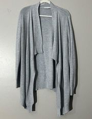 Peter Nygard Gray Open Front Waterfall Cardigan Sweater Women's XL