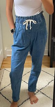 Francesca’s Denim Paper Bag Pants