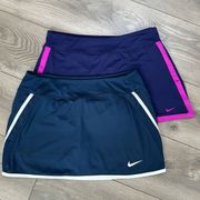 Two Nike Tennis Skirts Blue And Pink Size Medium
