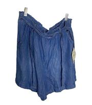 Knox Rose Blue Chambray Waist Tie Belt Shorts Women's Size XL New with Tags!