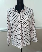 Victoria’s Secret Button Up Pajama Top- Polka Dots- Size Medium