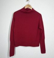 Aritzia Wilfred Cyprie Sweater XS Red Merino Wool Draped Mock Neck