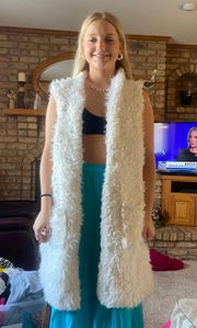 Fluffy White Vest 