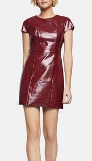 Faux Leather Maroon Dress