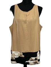 New York and Company Beige Sleeveless Top(Size XL)