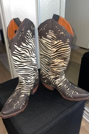 Zebra Print  Cowboy Boots