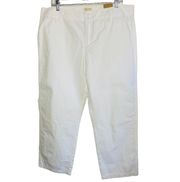 G.H. Bass White Wash Cotton Flat Front Capri Pants