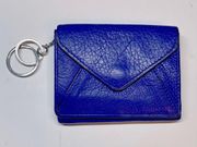 Aimee Kestenberg Blue Pebbled Leather Tri Fold Wallet