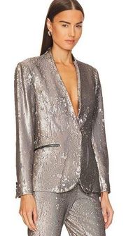 ALL SAINTS Leigh Sequin Embellished Blazer in Gray Sz 0 US