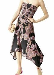 "INC" BLACK PINK PAISLEY CONVERTIBLE HANDKERCHIEF MAXI SKIR TO MIDI DRESS S NWT