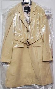 NWT J.Crew Belted Lady Day Topcoat Soft Yellow Italian Doublecloth Wool Coat 6