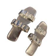 14th & Union Silver Slides Sandals Size 9