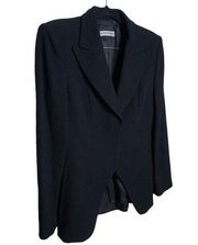 Women's Black Fitted Blazer Coat IT 40 US 4 Hidden Button Closure