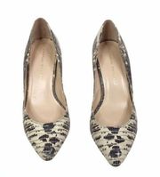 Loeffler Randall snakeskin embossed leather heels
