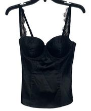 Guess Bustier Lace Corset Black Top