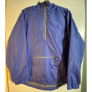 Lauren James Periwinkle Hooded Quarter Zip Lined Rain Coat Women's Sz XL